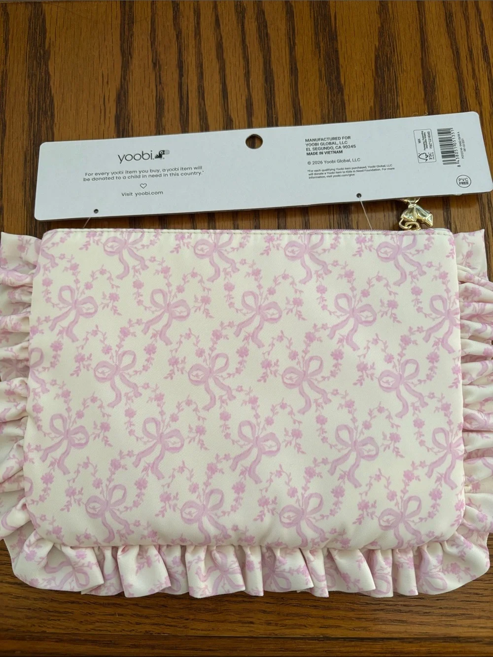 LoveShackFancy x Target - Yoobi Coquette Bow Flat Zip Pencil Case with Ruffles